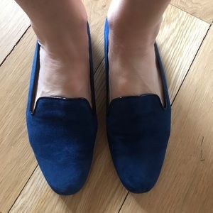 Blue Suede J Crew Smoking slipper 9.5
